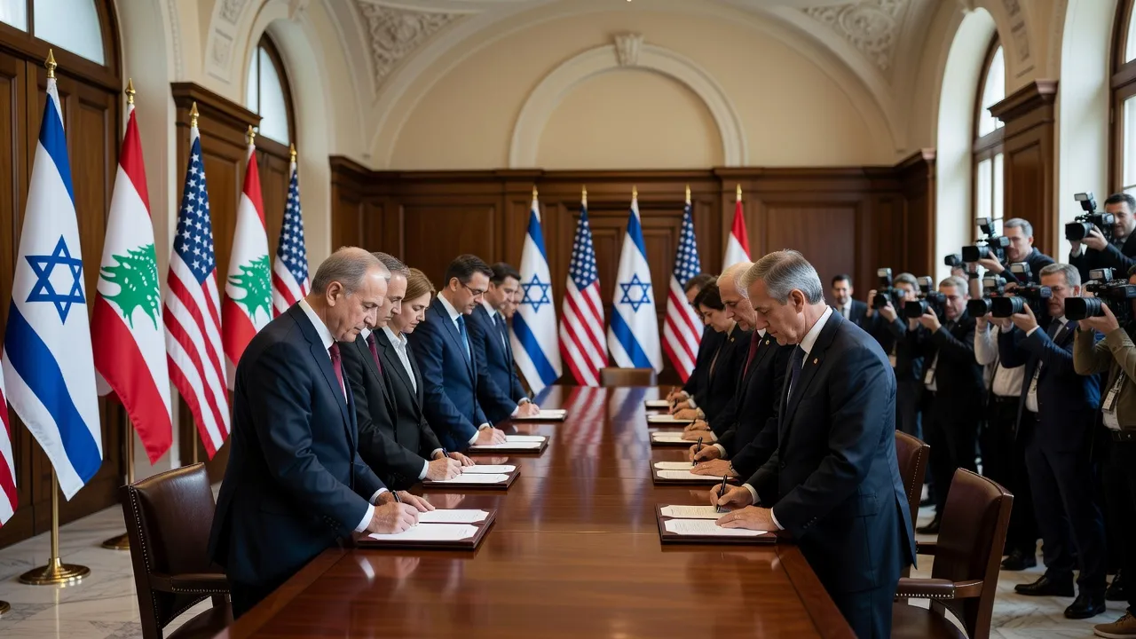 Israël, le Liban et les États-Unis signent un accord-cadre à Washington, première étape vers la paix