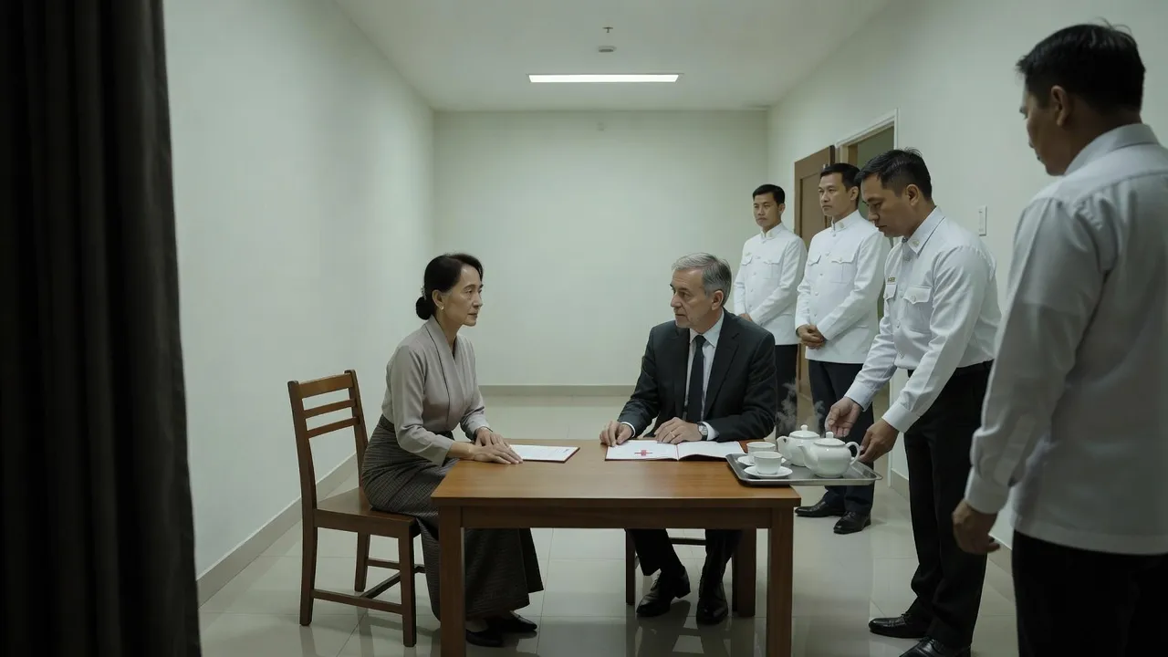 Aung San Suu Kyi réapparaît après cinq ans de détention et rencontre la Croix-Rouge