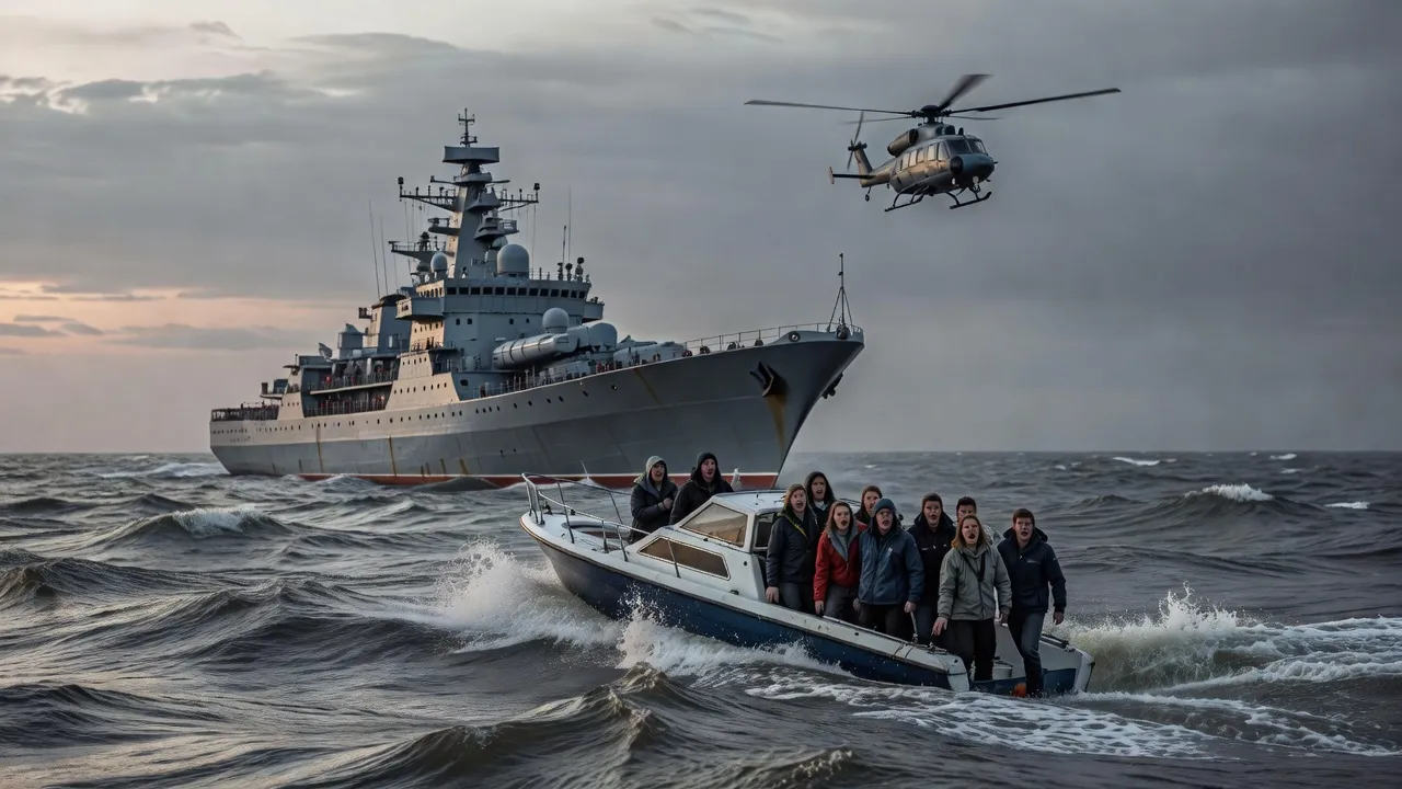 Un navire de guerre russe tire des coups de semonce dans la Manche