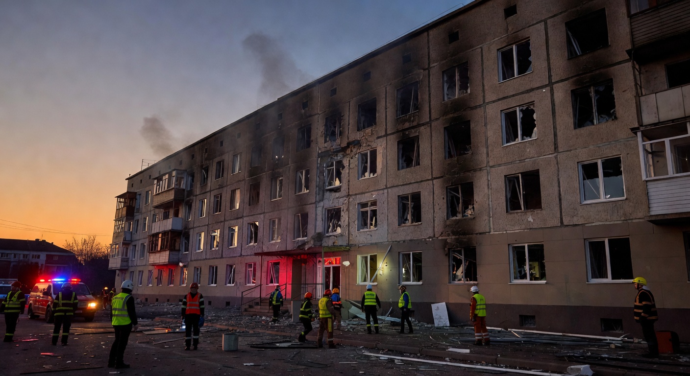 Trois blessés dans une frappe de drone russe sur des zones résidentielles de Kharkiv