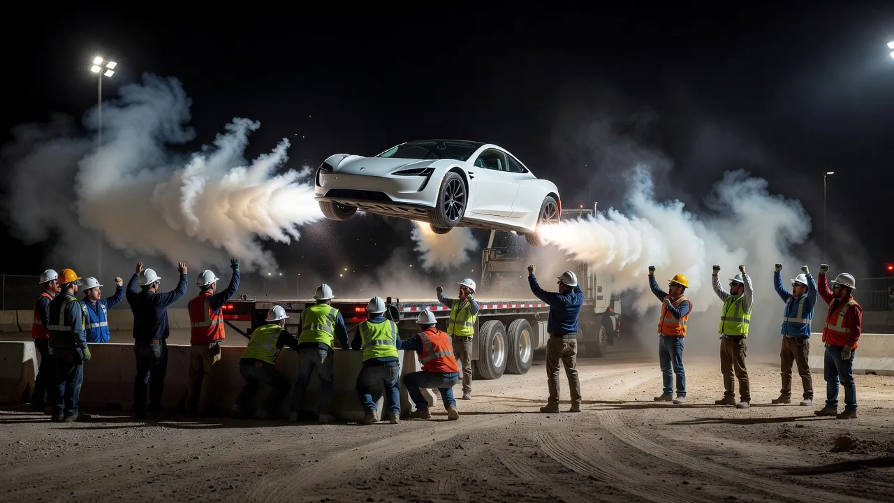 Tesla dévoile un Roadster à propulseurs de SpaceX capable de sauter par-dessus un camion